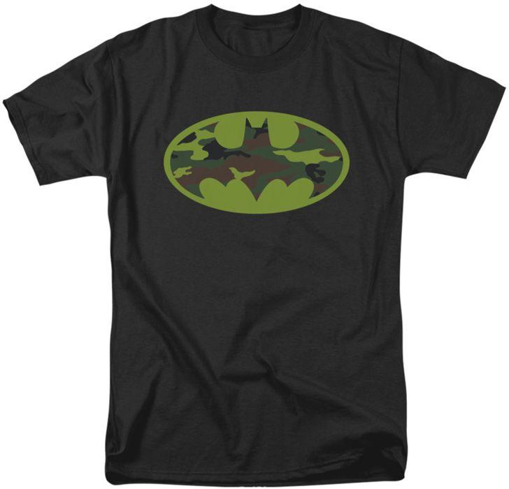 Camo Batman Logo - Batman T Shirt Camo Logo Mens Black