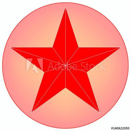 Red Star Circle Logo - Red star shape isolated on red gradient circle background.Trendy ...