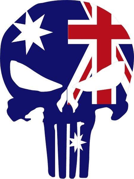 Australia Flag Logo - AUSTRALIAN FLAG PUNISHER DECAL / STICKER 02