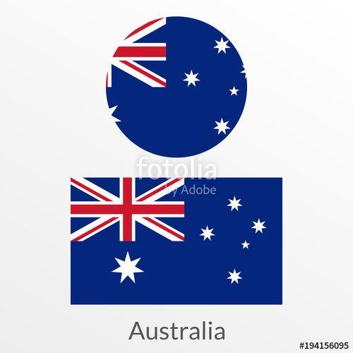 Australian Flag Logo - Australia flag set. Australian national symbol. Vector illustration ...