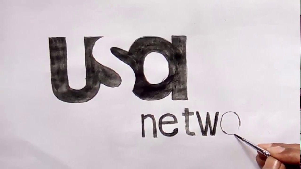 USA Network Logo - USA network TV channel logo drawing (how to draw the USA network ...
