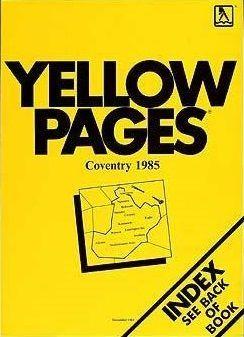 Vintage Yellow Pages Logo - Yellow Pages UK business telephone directory 1985. Yell