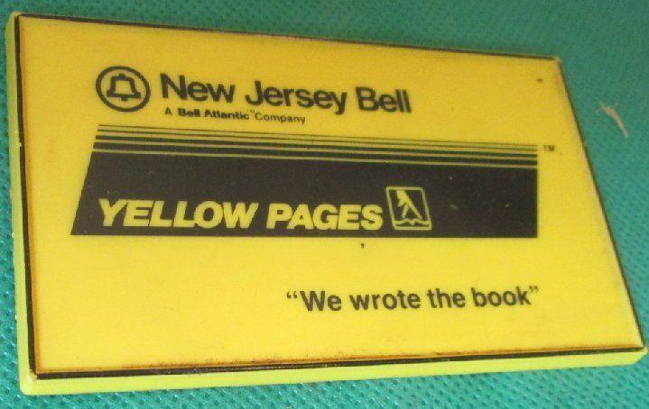 Vintage Yellow Pages Logo - Vintage New Jersey Bell YELLOW PAGES refrigerator frig MAGNET : Zen