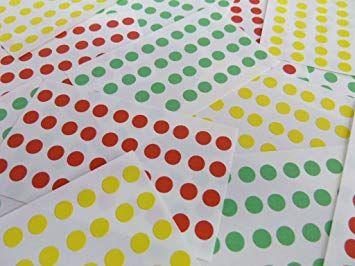 Red Yellow-Orange Dots Circle Logo - Small Round 6mm (0.2) Red Yellow & Green Circular Coloured Sticky