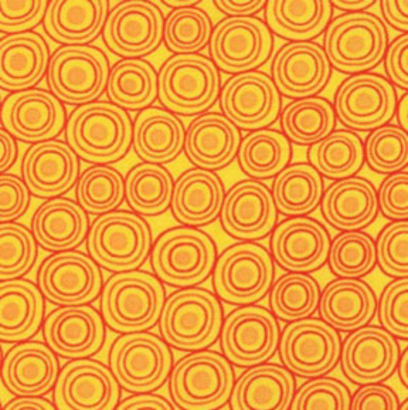 Red Yellow-Orange Dots Circle Logo - Owl Be There & Red Concentric Circles on Bright Yellow