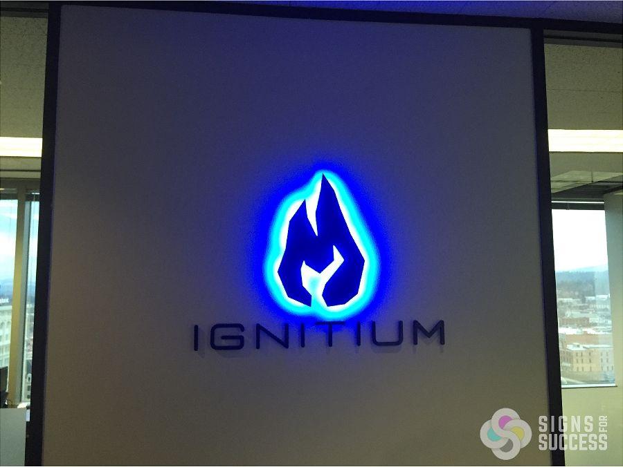 Cool Lit Logo - Halo Lit Sign Custom Built for Ignitium - Signs for Success