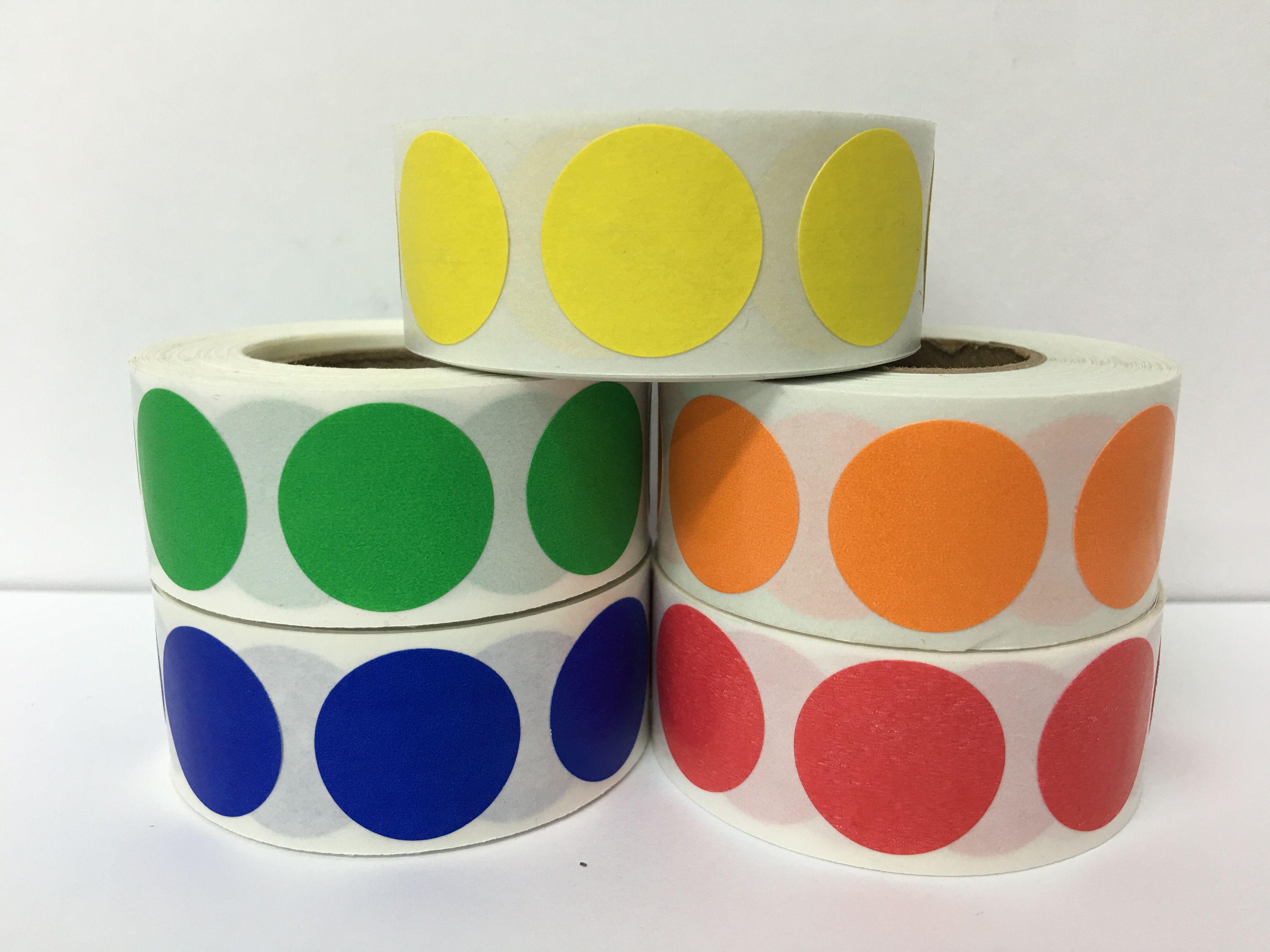 Red Yellow-Orange Dots Circle Logo - Color Coded Coding Inventory Dots Stickers Labels