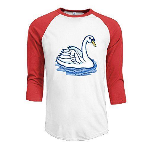 Pretty Swan Logo - NINJOE Men's Custom 3 4 Raglan Pretty Swan Logo Tshirts Red M