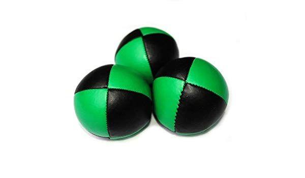 White X Green Ball Logo - Pro Juggling Ball set (8 panel) - 3 x Green/Black, Juggling Sets ...