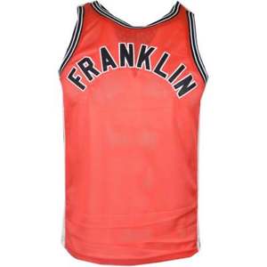 Fire Red and White Logo - Franklin & Marshall MF390 Polyester Embroidered Logo Fire Red Tank ...