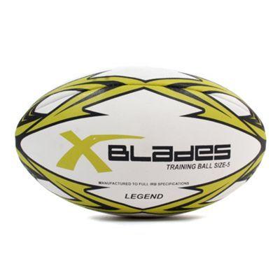 White X Green Ball Logo - Buy X Blades Legend Rugby League Union Training Ball White Green
