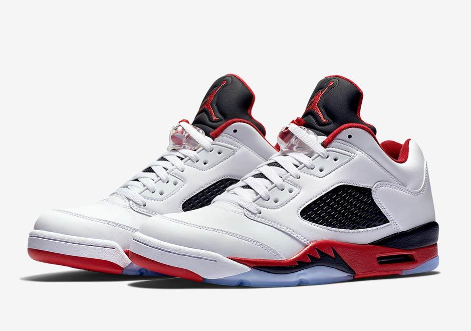 Fire Red and White Logo - Official Images Of The Air Jordan 5 Low 