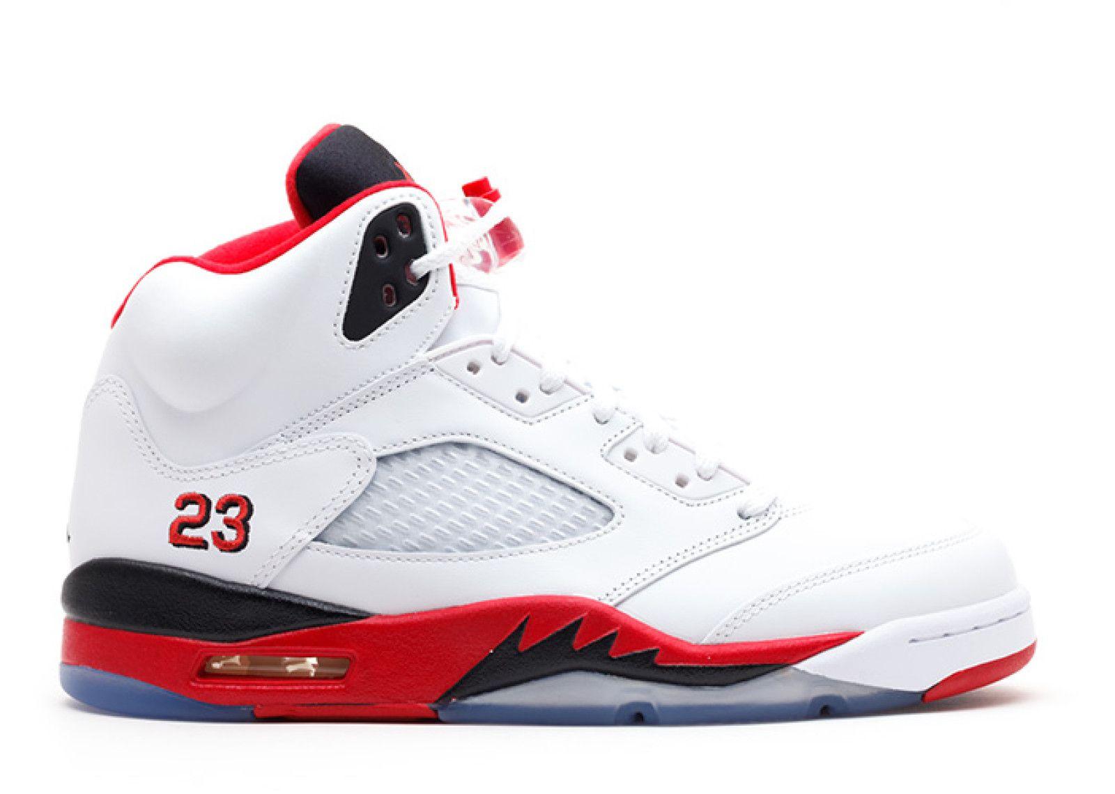 Fire Red and White Logo - Air Jordan 5 Retro 