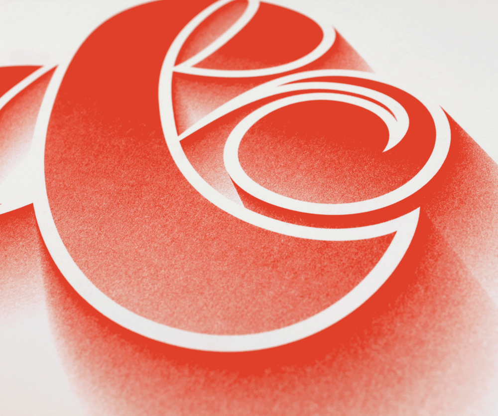 Red and Orange Ampersand Logo - TRIDIMENSIONAL AMPERSAND RED - 23x23 Risograph art print — Martina ...