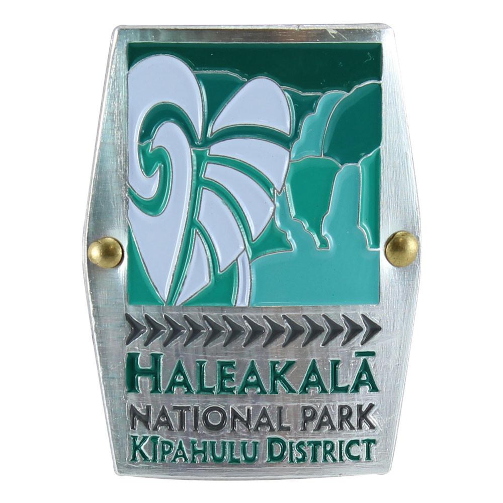 White X Green Ball Logo - Hiking Medallion: Haleakalā National Parkīpahulu Logo