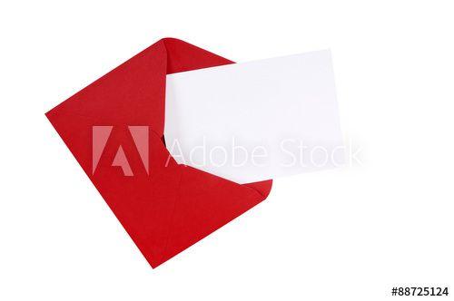 White and Red Envelope Logo - Red envelope with blank white greeting card - Buy this stock photo ...