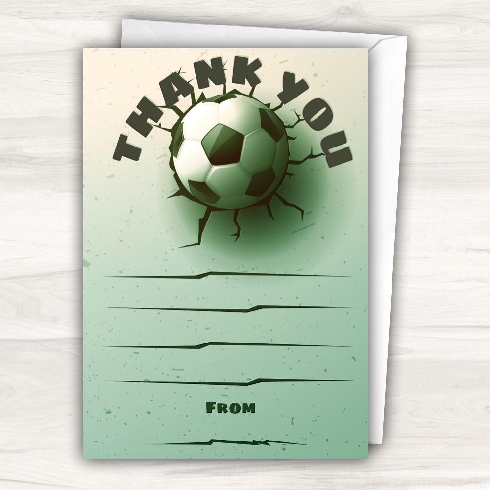 White X Green Ball Logo - 20 x Football Green Ball Thank You Cards, All-Ways Design ...