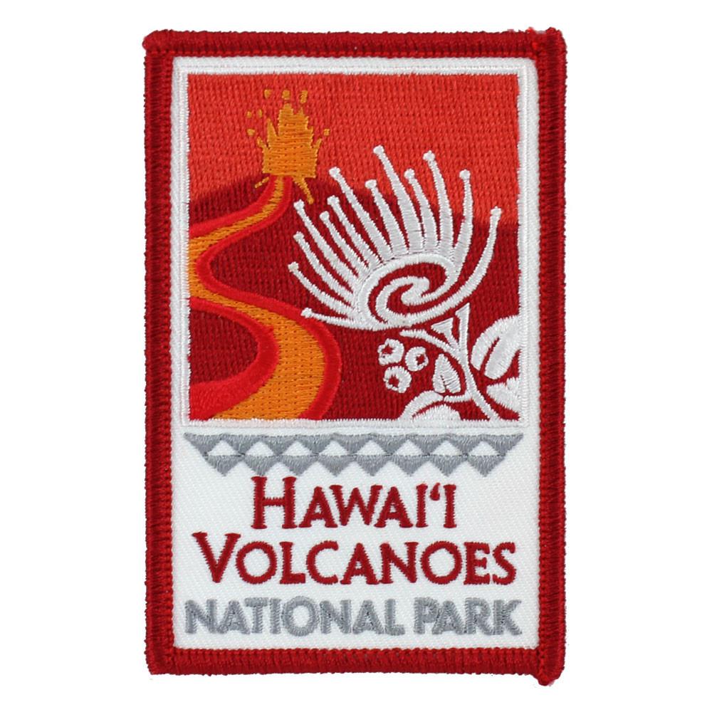 Fire Red and White Logo - Patch: Hawaiʻi Volcanoes National Park Logo – Hawaii Pacific Parks ...