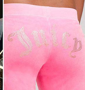 Pink Juicy Couture Logo - JUICY TRACK PANTS WITH LOGO ON BUTT on The Hunt