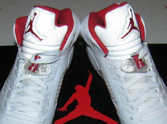 Fire Red and White Logo - Air Jordan 5 Retro - White - Fire Red - Black - SneakerNews.com