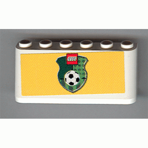 White X Green Ball Logo - Part 4176pb12 White Windscreen 2 x 6 x 2 with LEGO Logo and Soccer ...