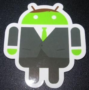 Android Robot Logo - ANDROID DROID Businessman robot logo Sticker 2.5