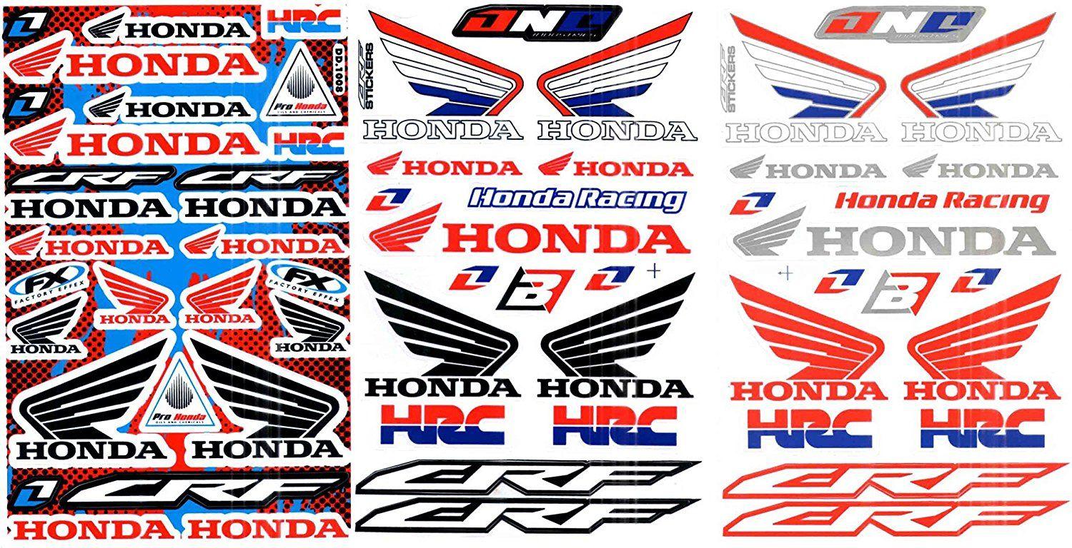 Honda Motocross Logo - Buy 3 SHEETS NEW HONDA MULTI LOGO CAR MOTOCROSS ATV ENDURO BIKE RACE ...
