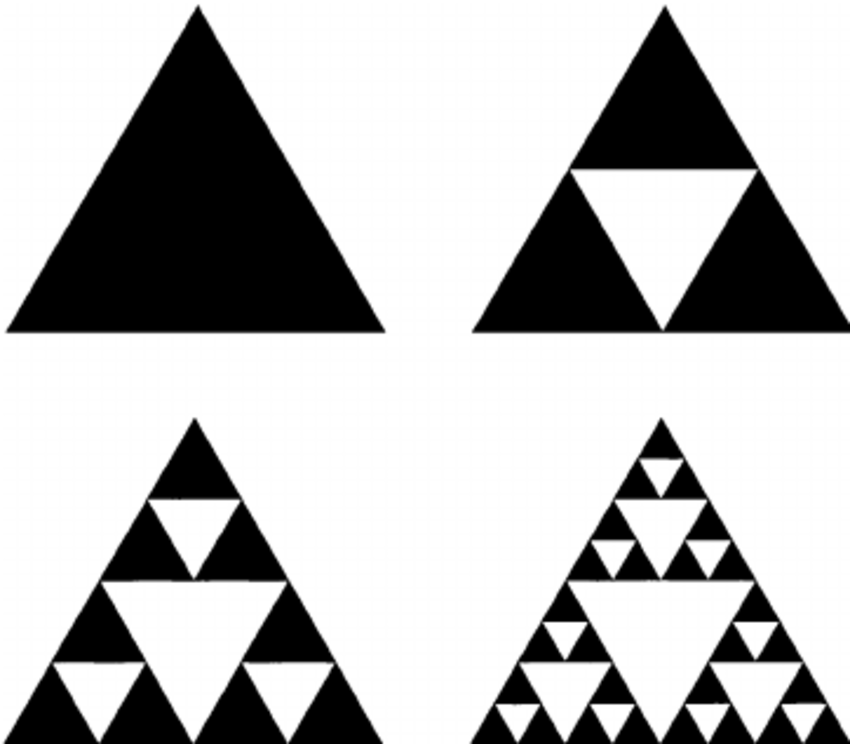 Three Black Triangle Logo - Regular fractal. In regular fractals, the same geometric shape is ...