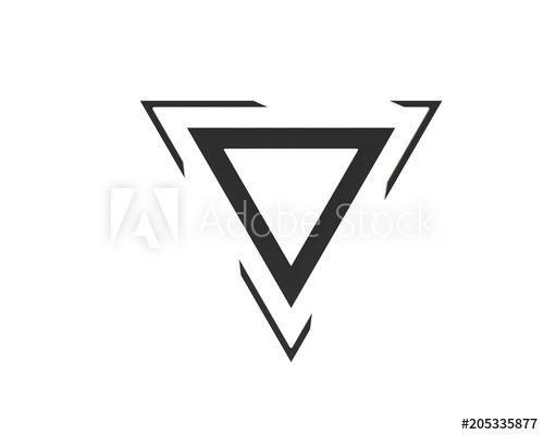 Three Black Triangle Logo - Triangle logo three line break out of the white background ...