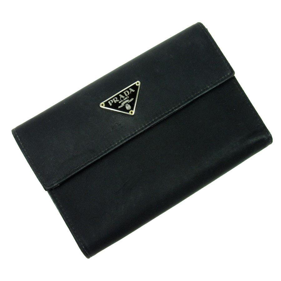 Three Black Triangle Logo - BrandValue: Prada PRADA three fold wallet triangle logo ◇ black ...