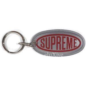 Silver Oval Logo - NWT Supreme NY Silver Red 3M Reflective Oval Logo Print Keychain ...