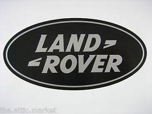 Silver Oval Logo - Land Rover Defender 90 110 Rear Body Black / Silver Oval Logo Decal ...