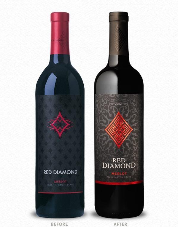 Wine Red Diamond Logo - Red Diamond Wine Label and Package Design Before & After by CF Napa ...