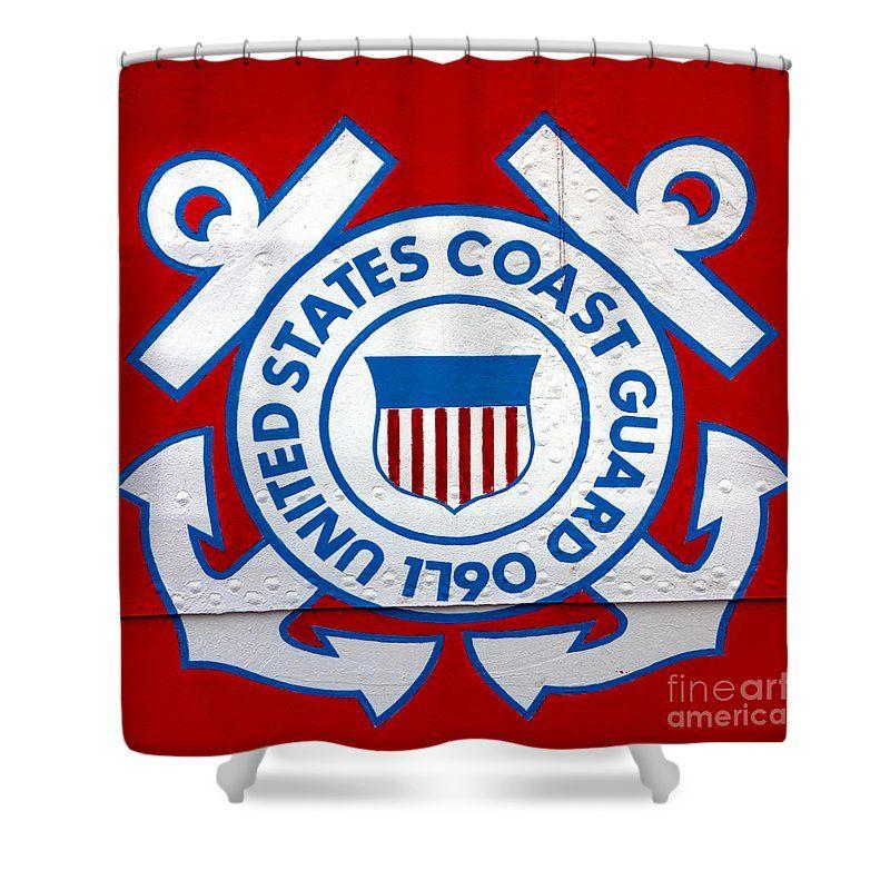 Coast Guard Shield Logo - The Coast Guard Shield Shower Curtain by Olivier Le Queinec