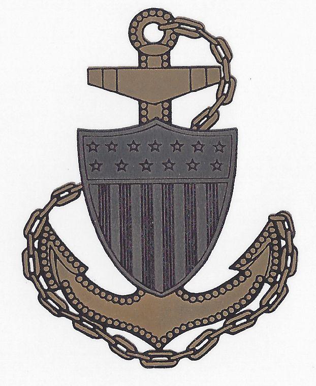 Coast Guard Shield Logo - Fowled Anchor with Shield is the insignia for the Coast Guard Chief ...