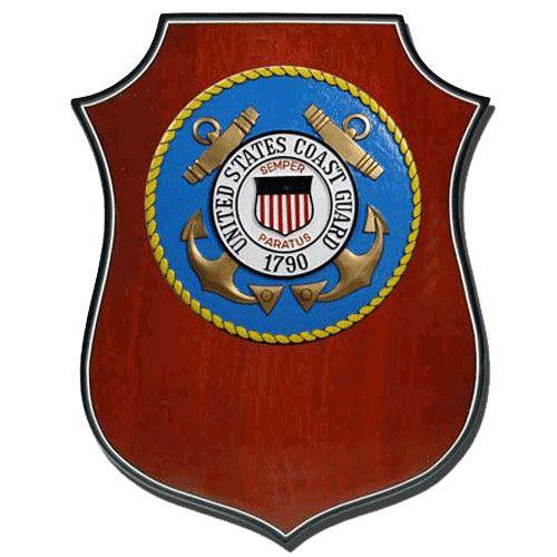 Coast Guard Shield Logo - USCG Coast Guard seals wooden plaques & podium logo emblems : Custom ...