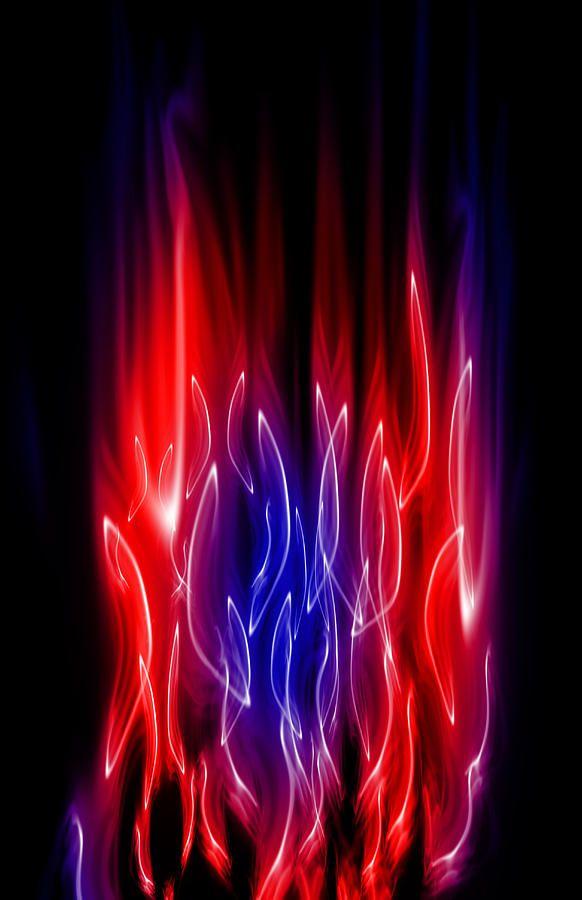 Blue Red Flame Logo - Blue Red Flame Digital Art by Nathan Wright