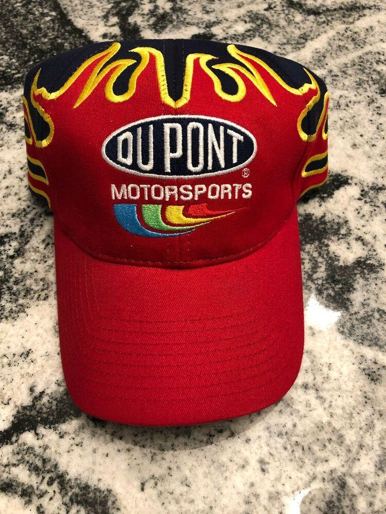 Blue Red Flame Logo - Jeff Gordon Dupont Blue Red Flame NASCAR Fitted Hat Cap Chase ...