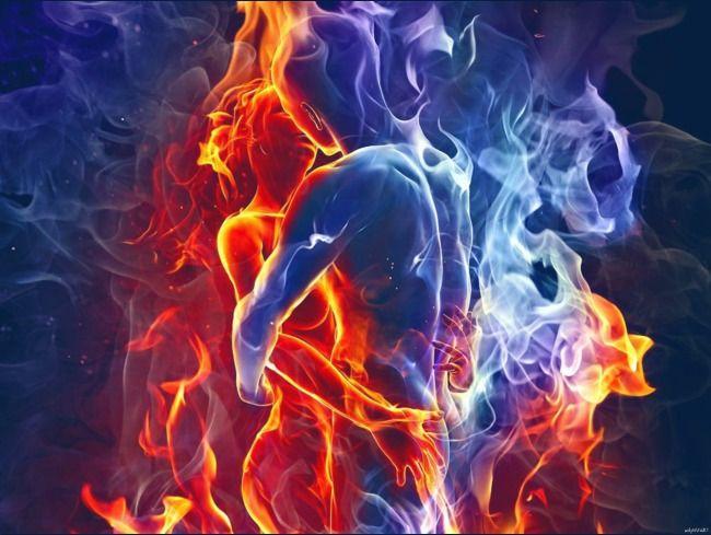 Blue Red Flame Logo - Blue Red Flame Male And Female Hug Effect, Flame Clipart, Blue