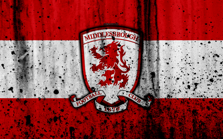 Middlesbrough Logo - Download wallpapers 4k, FC Middlesbrough, grunge, EFL Championship ...