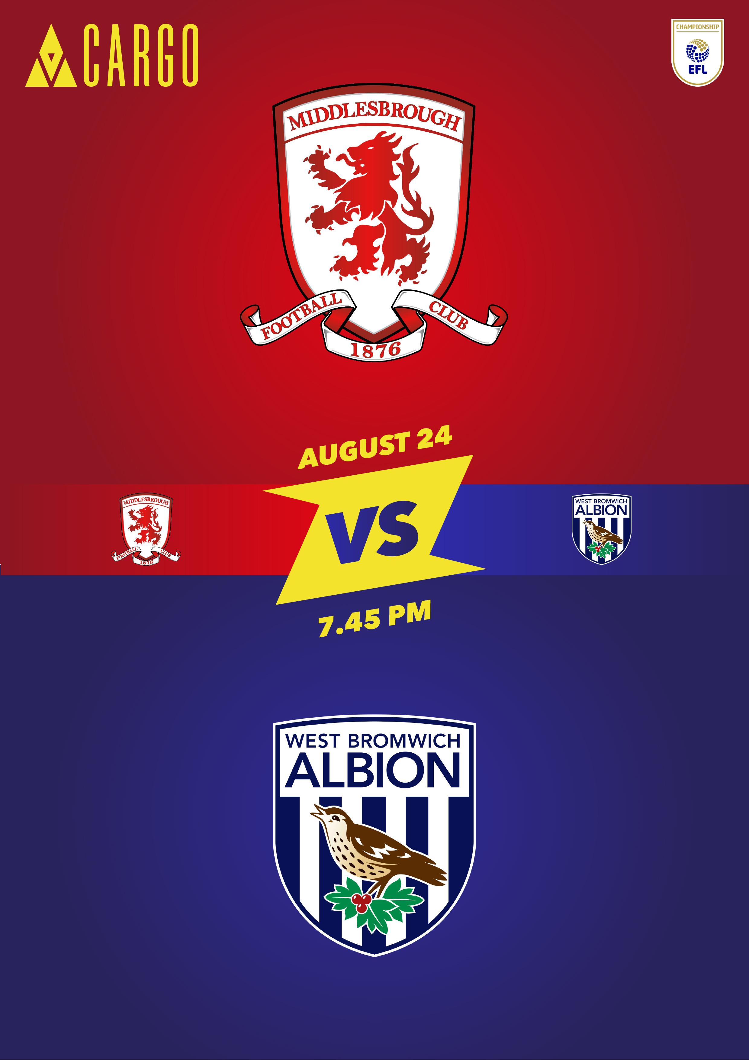 Middlesbrough Logo - Middlesbrough VS West Brom – Cargo