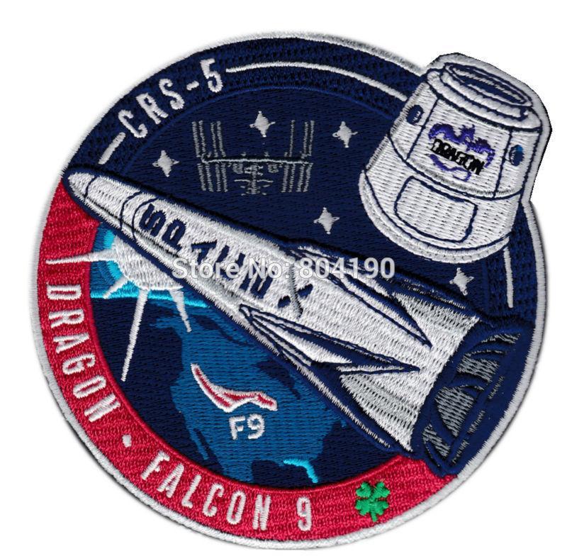 NASA Dragon Logo - CRS-5 AUTHENTIC SPACEX FALCON 9 DRAGON ISS Commercial NASA SUPPLY ...