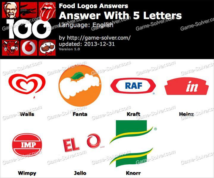 5 Letter Logo - Food Logos 5 Letters - Game Solver