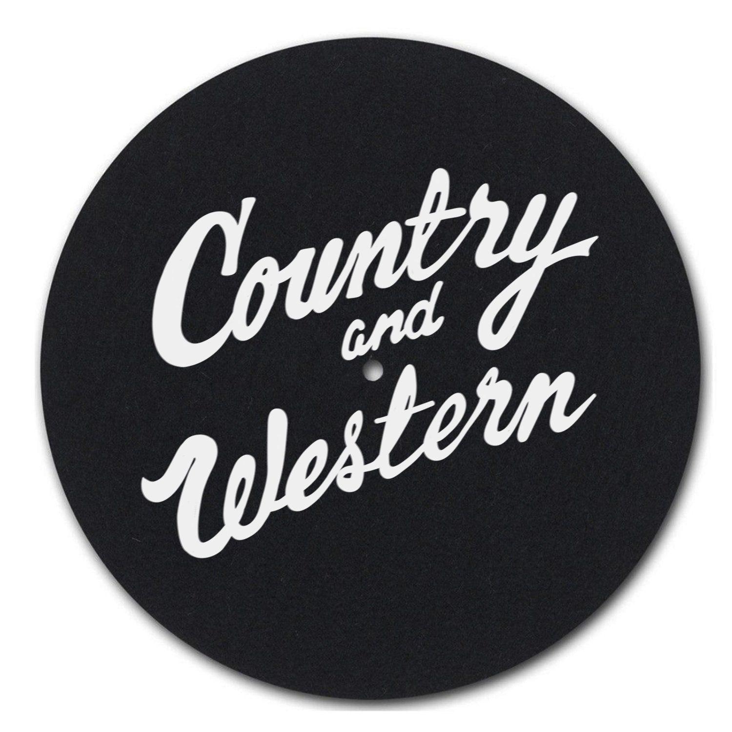 Country Western Logo - Country & Western Black Felt Slipmat w/ FREE country record