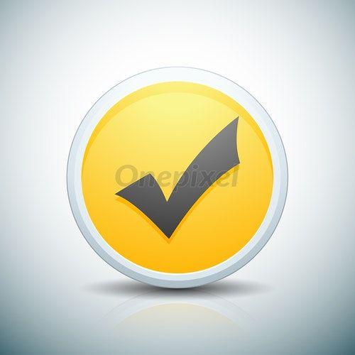 Yellow Check Mark Logo - Checkmark yellow button - 4444796 | Onepixel