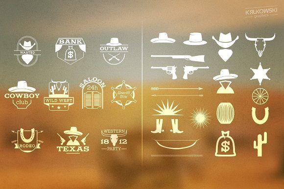Country Western Logo - Wild West Country Badges Logos ~ Logo Templates ~ Creative Market