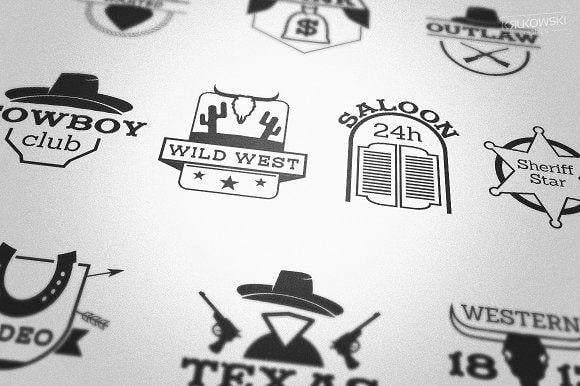 Country Western Logo - Wild West Country Badges Logos Logo Templates Creative Market