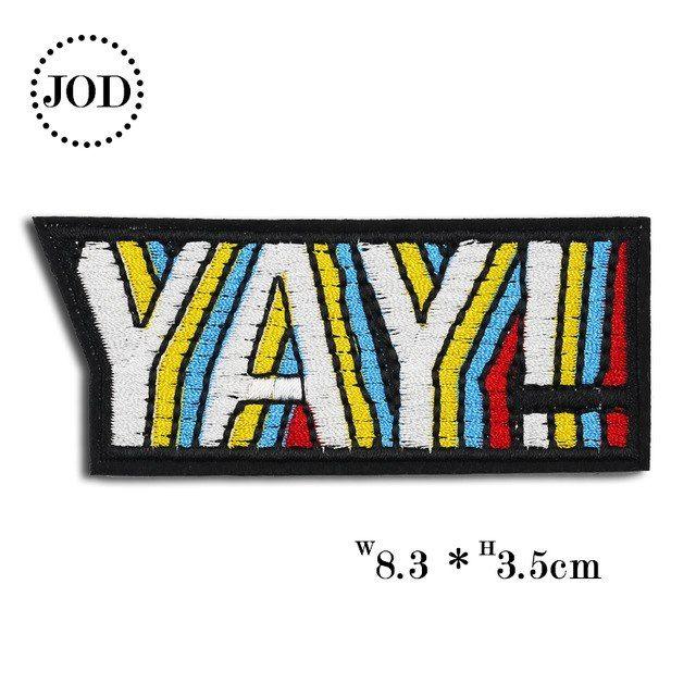5 Letter Logo - YAY! (Size:8.3x3.5) Letter Logo Patch DIY Iron on Clothes Decorative ...