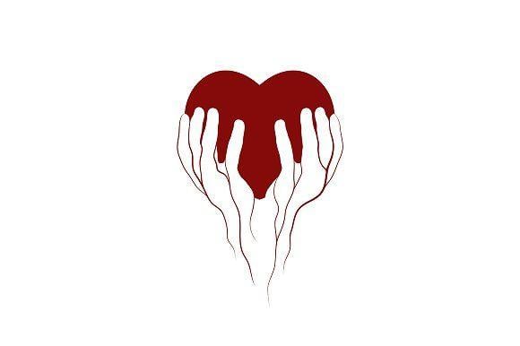 Cardiac Logo - Heart in veins hands symbol logo ~ Icons ~ Creative Market