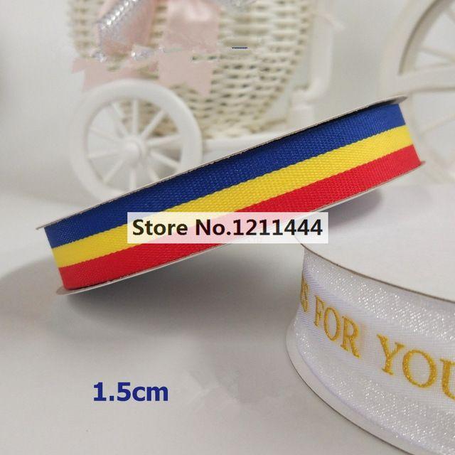 Red Blue Yellow Ribbon Logo - US $7.12 |25Yards/Roll Blue Yellow Red Three Color Germany Grosgrain Ribbon  Flower Bouquet Gifts Boxes Packing Decoration Ribbon-in Ribbons from Home  ...